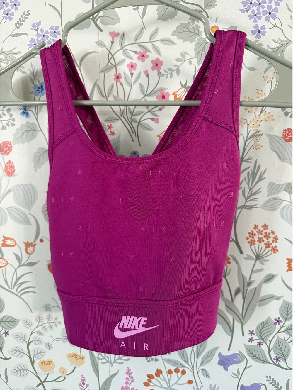 Nike Air Dri-FIT Swoosh Sports Bra Women’s M Magenta AIR Print Crossback